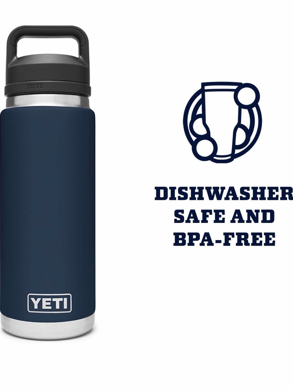 New Yeti Rambler 26 Oz bottle, vacuum insulated, stainless steel in navy - Picture 5 of 6